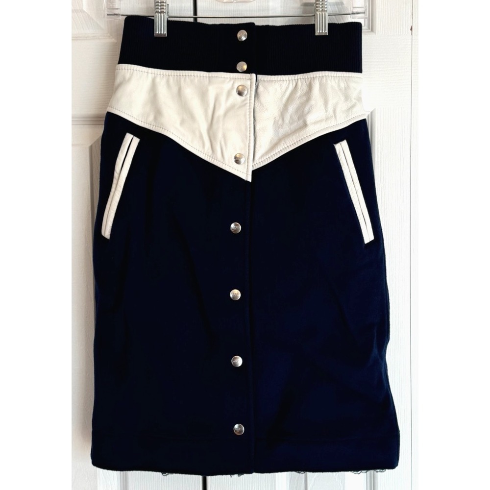 New Nike x Sacai Windrunner Wool Skirt Navy & White Women's Size XS 802264-451